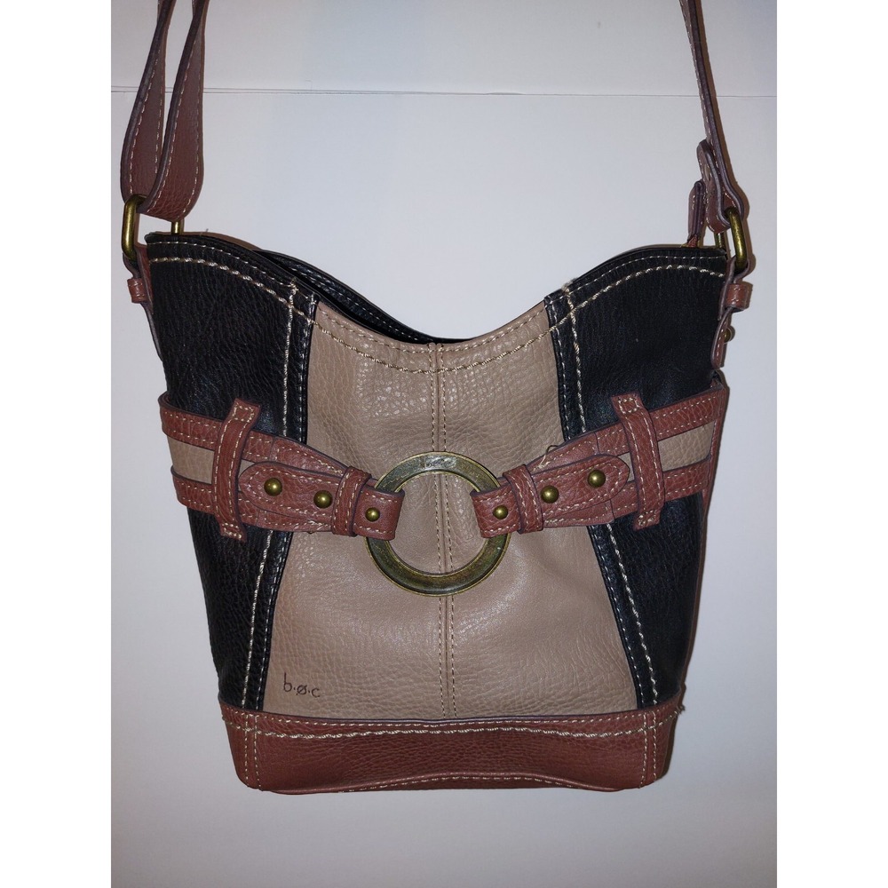 BOC Born Concept Stylish Black and Tan Crossbody Bag